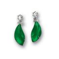 Pair of jadeite and diamond earrings