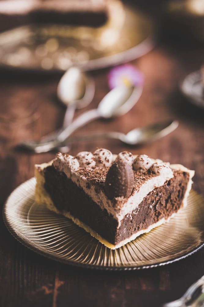 tarte, dessert pour Pâques, shortbread, brownies, chantilly, oeufs de paques, chocolat