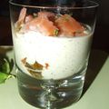 Verrine au saumon fumé, tomates et pistounade