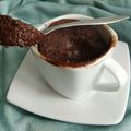 mug cake hyperprotéiné au chocolat et au son d'avoine à seulement 160 calories (sans sucre)