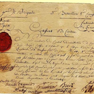 Le 12 juin 1793 à Nogent-le-Rotrou : certificats de civisme.