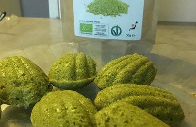 Gourmandises du jeudi- madeleines au thé matcha-citron toutes vertes !