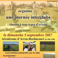 Rencontre interclubs ouverte à tous types d'avions le 3 septembre 2017