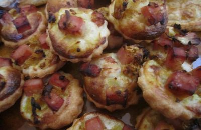 mini tartelettes jambon/curry/oignon