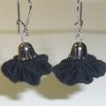 Boucles d'oreilles fleur Yoyo en tissu