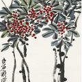 Qi Baishi (1864-1957), Sparrow beneath red berry bush 