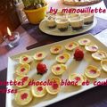 Tartelettes chocolat blanc et coulis de fraises