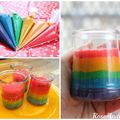 Gâteau arc-en-ciel en bocal (rainbow cakes in a jar, recette + vidéo )