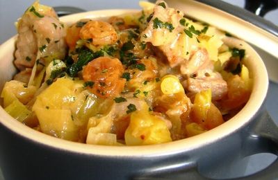 Veau aux poireaux et raisins secs