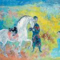 Vu Cao Dam (Vietnamese/French, 1908-2000), Lady and Horse