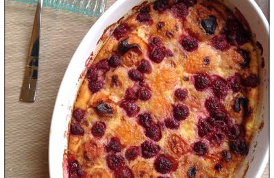 Clafoutis abricot framboise