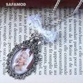 Collier Marilyn Monroe chaîne billes cabochon verre