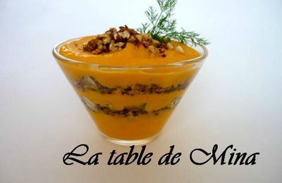 Purée de butternut en verrine aux fruits secs