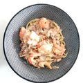 Terre et mer : girolle, saint Jacques, crevettes