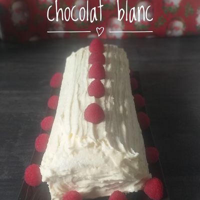 Bûche aux framboises & chocolat blanc