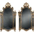 Exceptionnelle paire de miroirs à parcloses. Italie du Nord ou Toscane, XVIIIe siècle