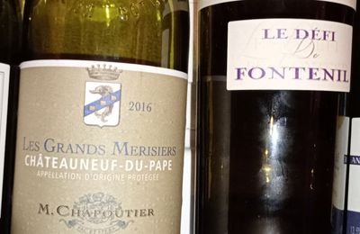 Châteauneuf du Pape : Chapoutier : Les Grands Merisiers 2016; Vin de France : Le Défi de Fontenil 2000