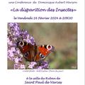 Conférence "La disparition des Insectes" vendredi 16 Février 2024 à 20H30 salle du Ruban à St Paul de Varces