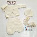 TUTO tricot bb FACILE et PREMA BOUTIQUE bebe modele layette bébé et patron a tricoter Explications brassière, bonnet, chaussons