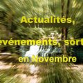 Actualités, événements, sorties en Novembre 