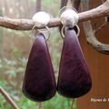 BO139 - Boucles d'oreille en tagua violet