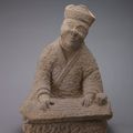 Stone figure playing the qin, Eastern Han Dynasty (25 BC-220 AD)
