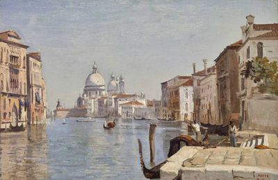 Jean-Baptiste-Camille Corot (French, 1796-1875) Venise, vue du Campo della Carita en regardant le Dôme de la Salute, 1834