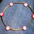 bracelet red flowers