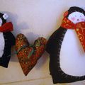 nouvelles décorations de noël : des pingouins et le renne à bascule Tilda