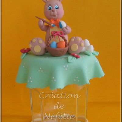 Pot décoré lapin de pâques