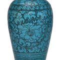 A painted turquoise-glazed meiping, 13th-14th century