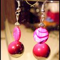 Boucles d'oreilles fushia 