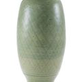 A carved Longquan celadon vase, Ming Dynasty, 17th century