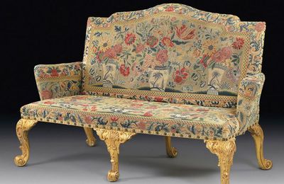 An Early George III Giltwood Settee. 