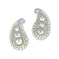 A rare pair of natural pearls, pearls and diamond brooches, by G