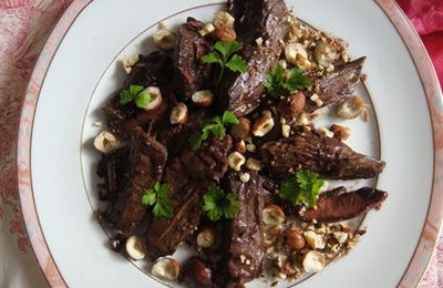 EMINCE DE BOEUF AU CAFE ET AUX NOISETTES