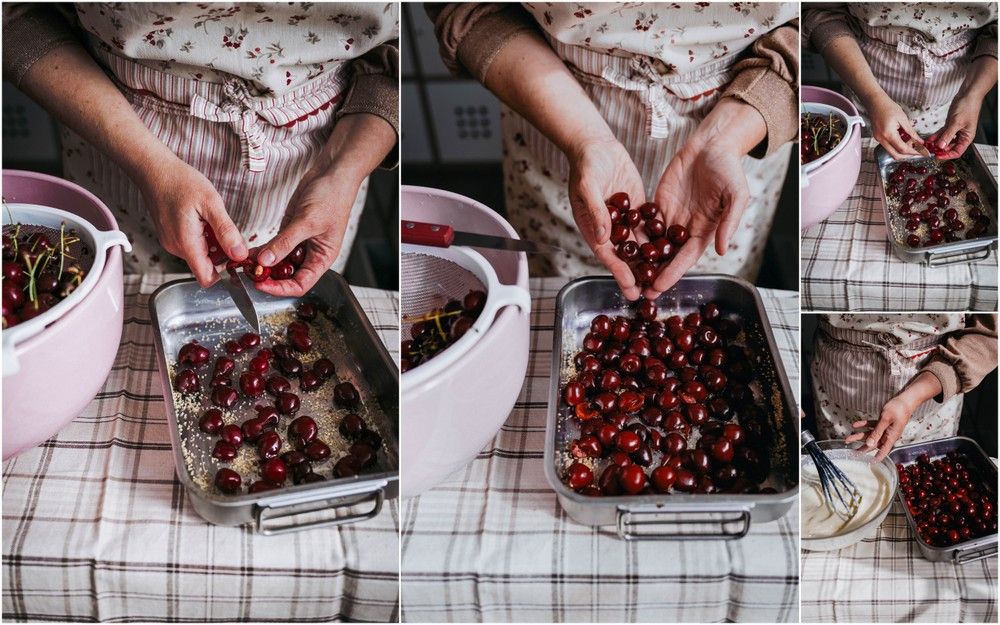 clafoutis aux cerises, clafoutis crémeux, comme un flan, recette d'été, estivale, recette facile, cerises
