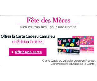 CAMAIEU : carte cadeau série limitée Fête des Mères