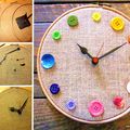 Horloge Récup Boutons