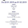 menu de la cantine scolaire du 28/01/2019 au 01/02/2019