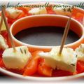 Pour utiliser the mozza marinée... les apéros aux poivrons