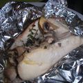 Blancs de poulet en papillote aux champignons et au vin blanc