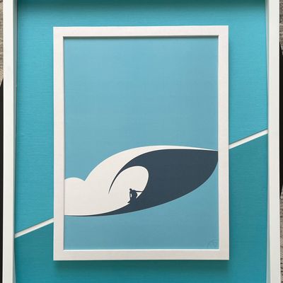 Pavé en équilibre sur un passe-partout en pentes