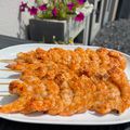 Brochettes de gambas marinées à l'asiatique