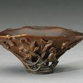 A rhinoceros horn libation cup. 17th-18th Century