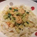 Tagliatelles aux crevettes, courgettes et safran - by claire -