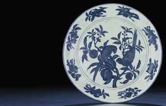 An important and extremely rare early Ming massive blue and white charger. Xuande six-character mark and of the period (1426-143