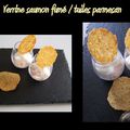 Verrine saumon fumé / tuiles parmesan