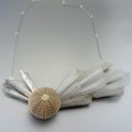 Polymer clay, sterling silver, sea urchin For