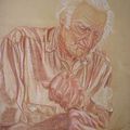 Ernest David, red chalk drawings
